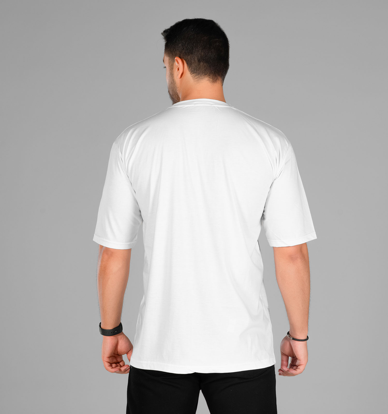 تیشرت Balenciaga یقه گرد مردانه لش سفید نخ پنبه طرحدار مدل 48024