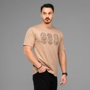 تیشرت یقه گرد مردانه نخ پنبه طرحدار مدل 47580