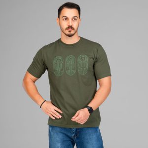تیشرت یقه گرد مردانه نخ پنبه طرحدار مدل 47581