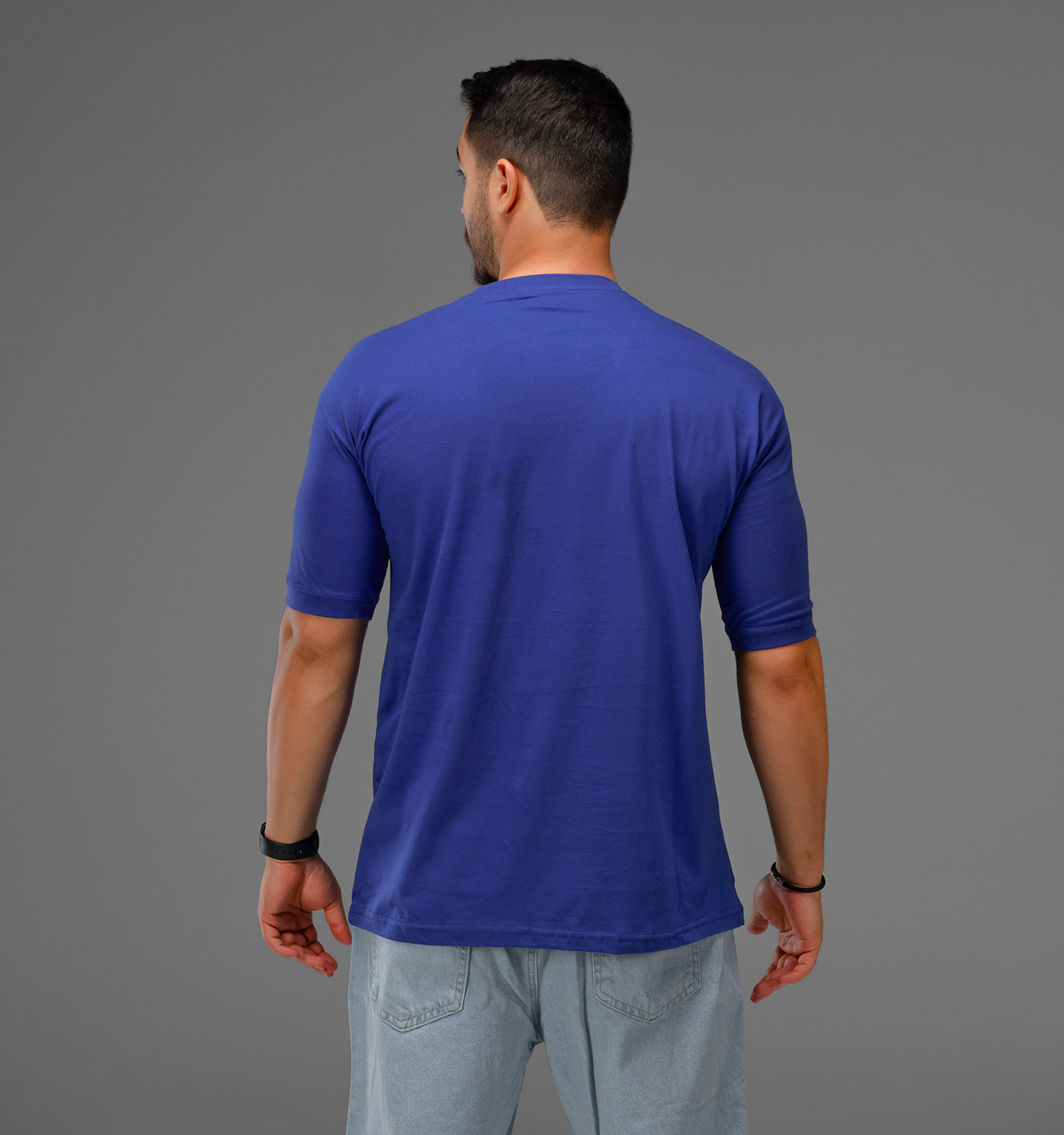 تیشرت باکسی مچینست نخ پنبه یقه گرد مردانه طرحدار مدل 47618