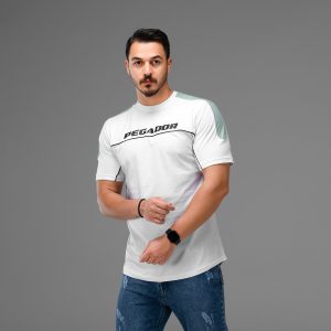 تیشرت pegador یقه گرد مردانه سفید نخ پنبه طرحدار مدل 47577