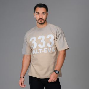 تیشرت یقه گرد مردانه لش دو نخ پنبه طرحدار مدل 47963