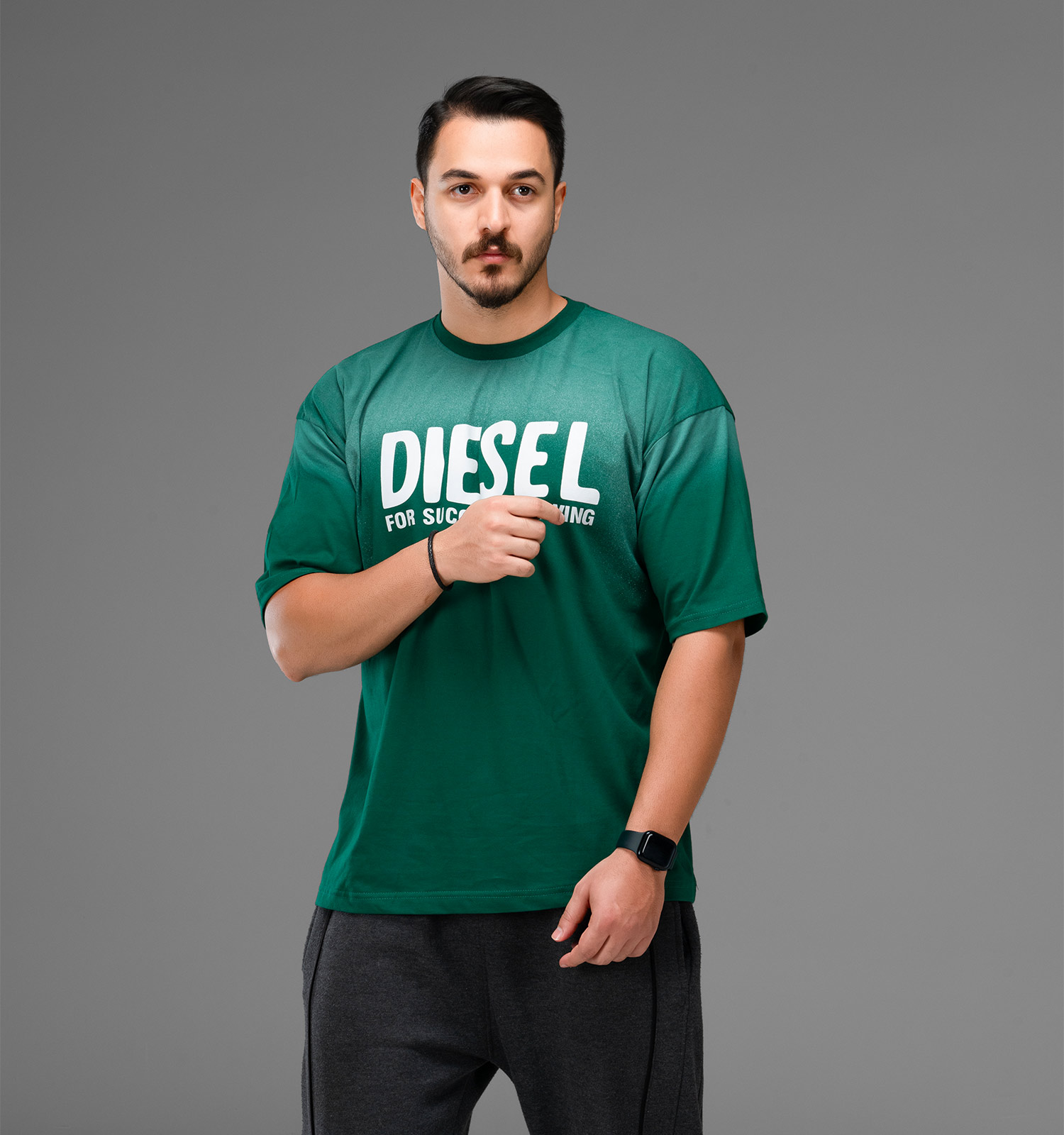 تیشرت Diesel یقه گرد مردانه ابر بادی مدل 47617