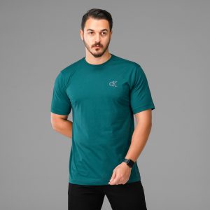 تیشرت یقه گرد مردانه نخ پنبه گلدوزی شده مدل 47754