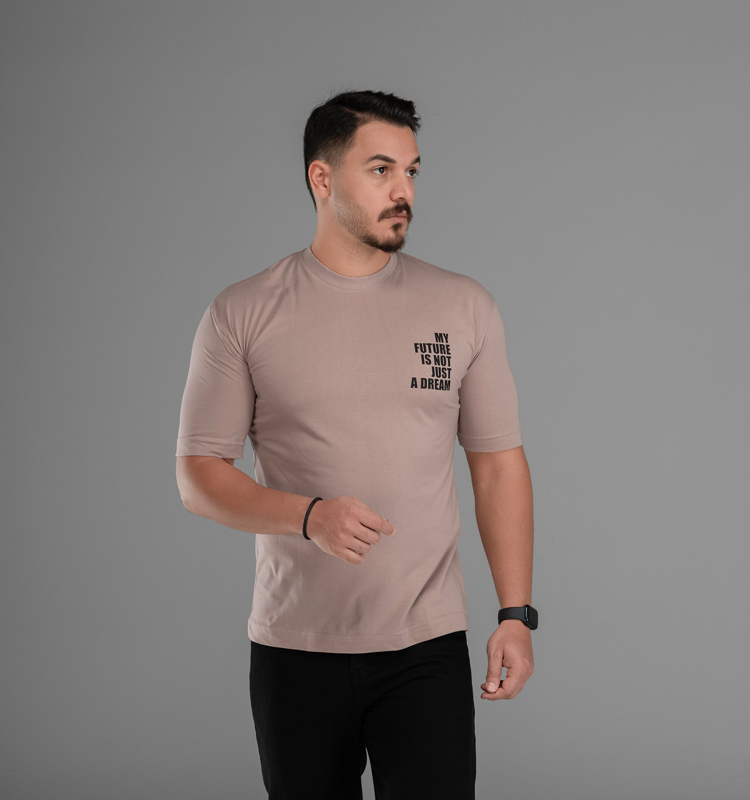 تیشرت باکسی مچینست ماکان یقه گرد مردانه طرحدار مدل 47546