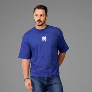 تیشرت باکسی نخ پنبه یقه گرد مردانه طرحدار مدل 47762