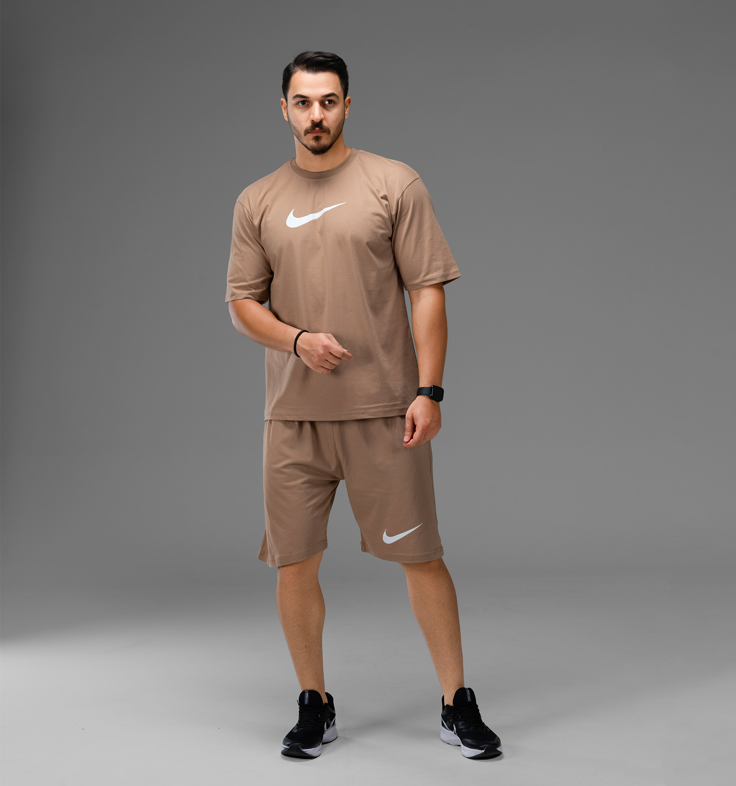 ست تیشرت شلوارک مردانه طرحدار Nike یقه گرد مدل 47710
