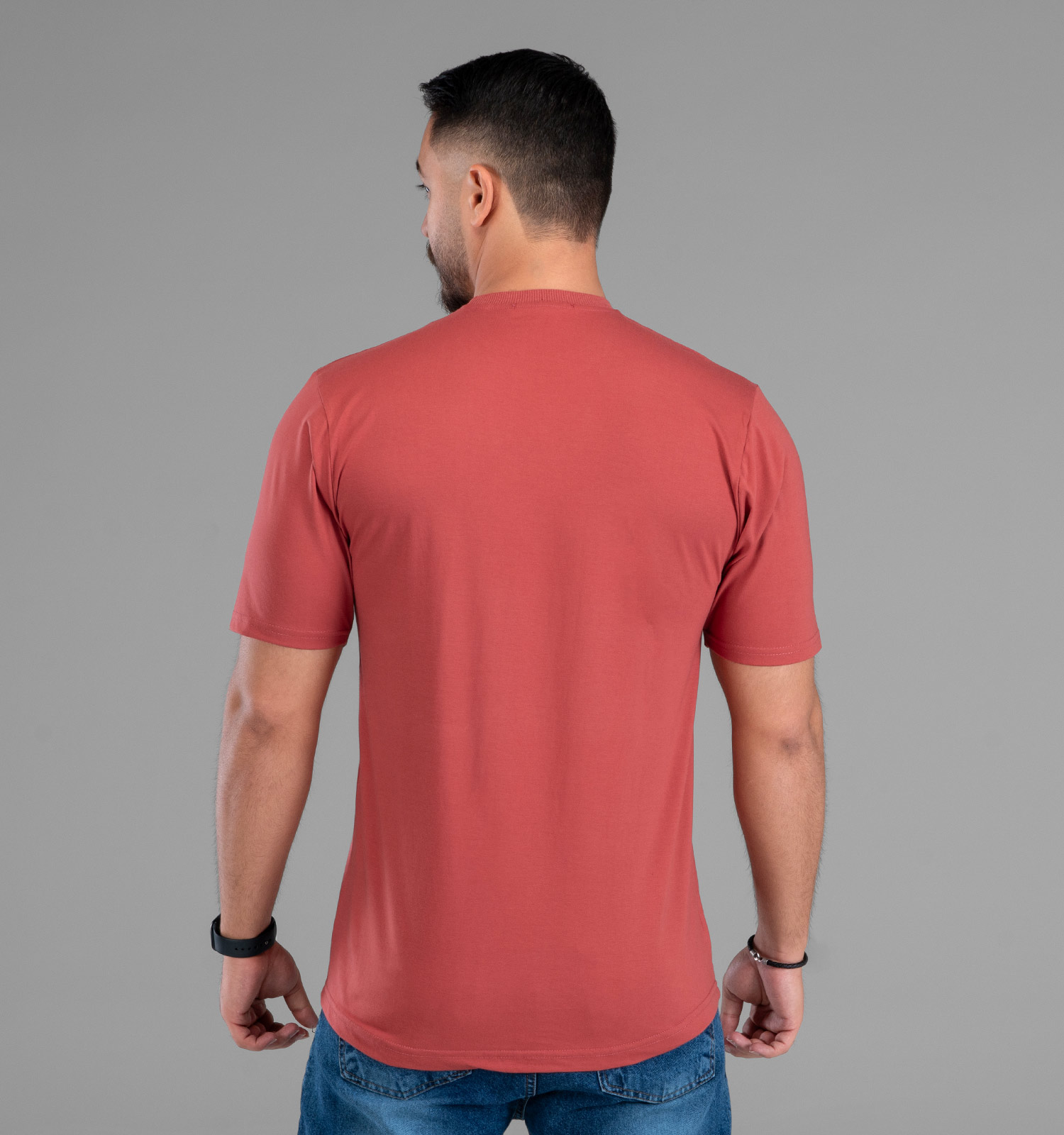 تیشرت یقه گرد مردانه نخ پنبه طرحدار مدل 48056