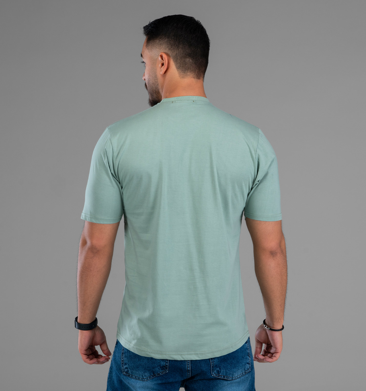تیشرت یقه گرد مردانه نخ پنبه طرحدار مدل 48057