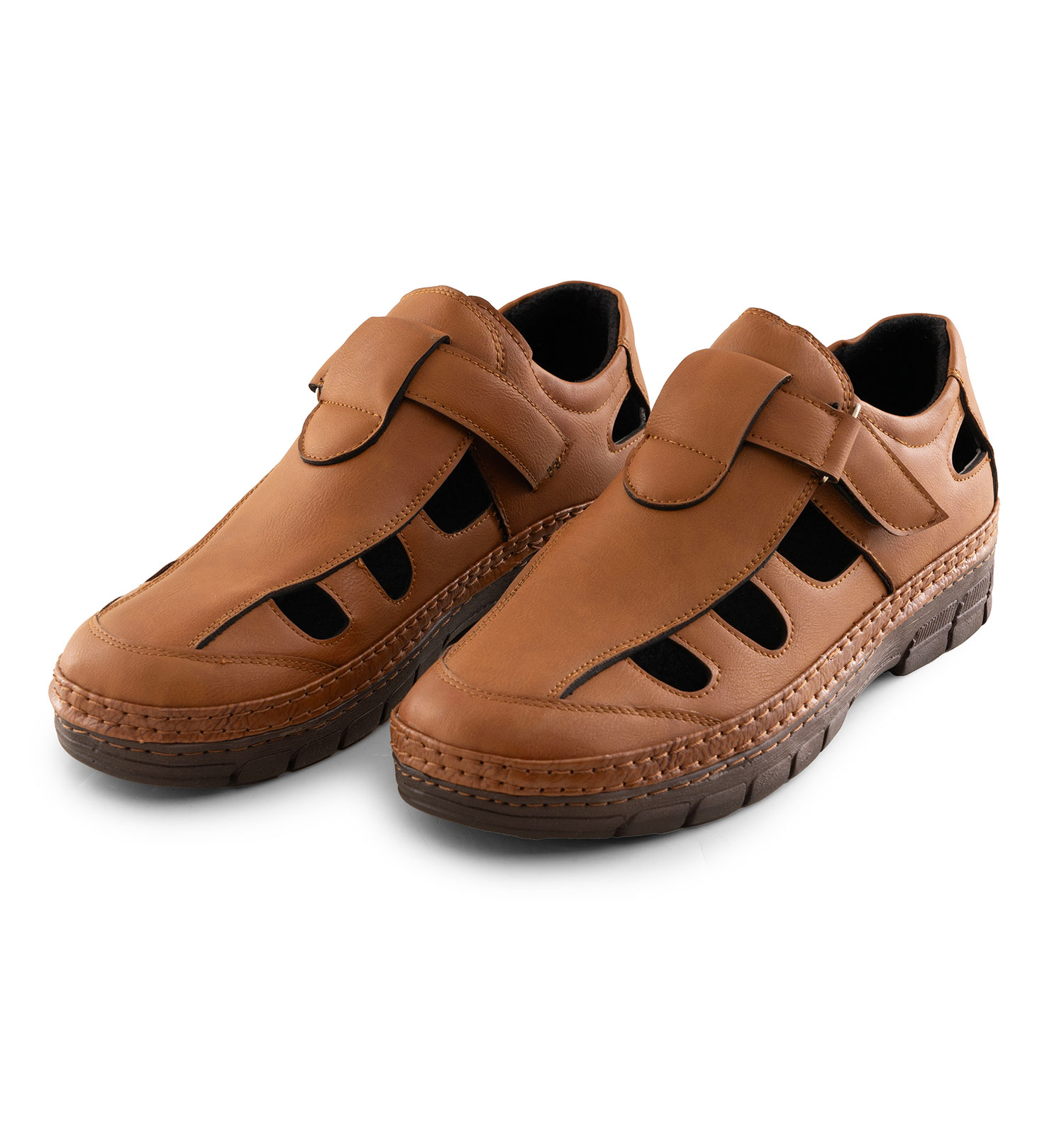 کفش صندل مردانه چرم مصنوعی چسبی مدل 48098