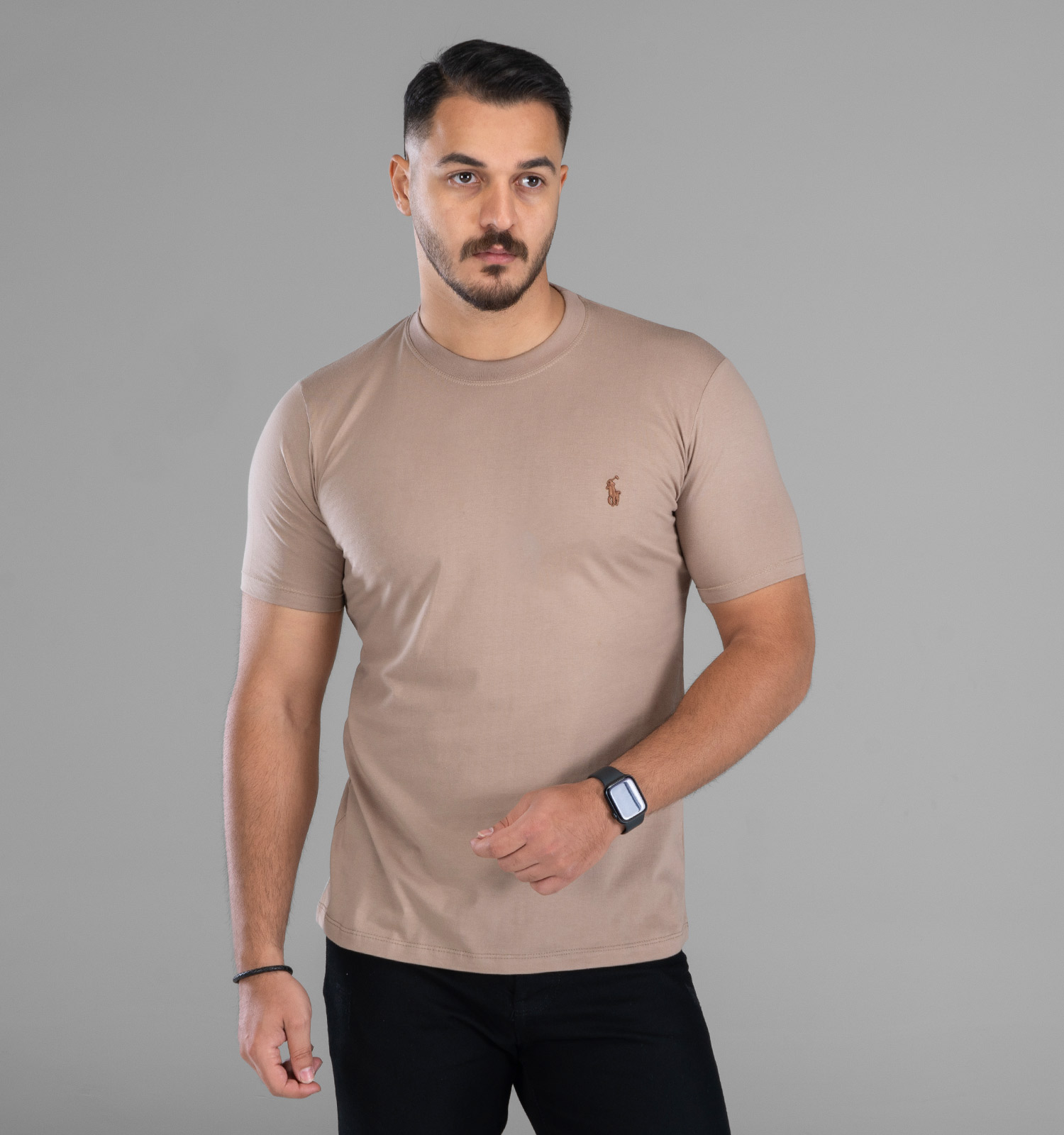 تیشرت یقه گرد مردانه نخ پنبه ساده مدل 48072