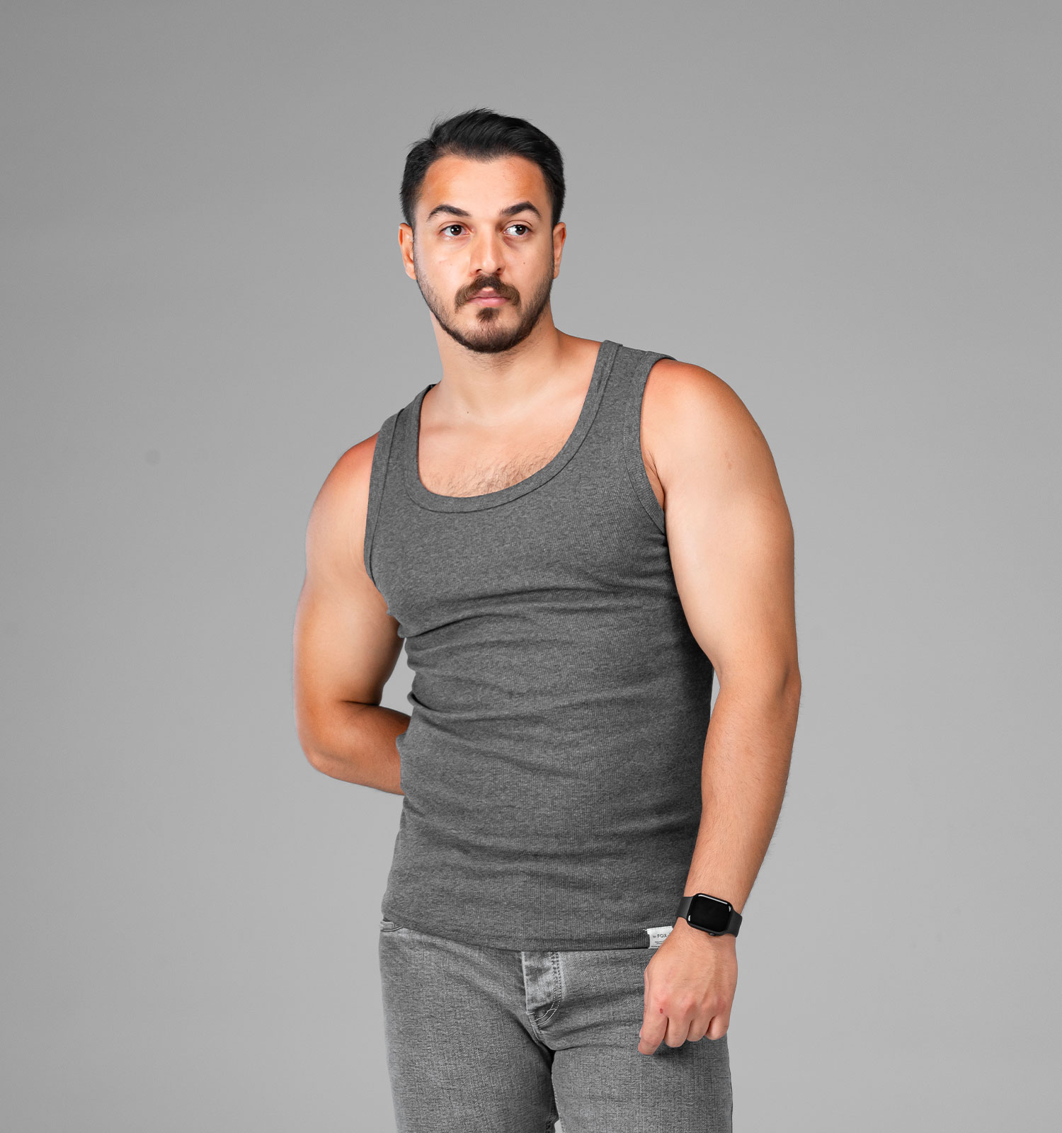 رکابی مردانه ساده یقه گرد مدل 47987