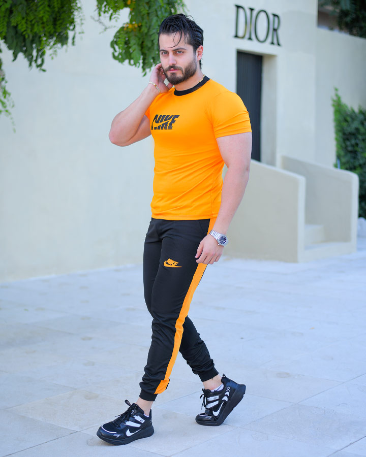 تیشرت شلوار مردانه Nike مدل Alba زرد کد 6343