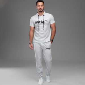 ست مردانه تیشرت شلوار Nike سفید طرحدار مدل 48210