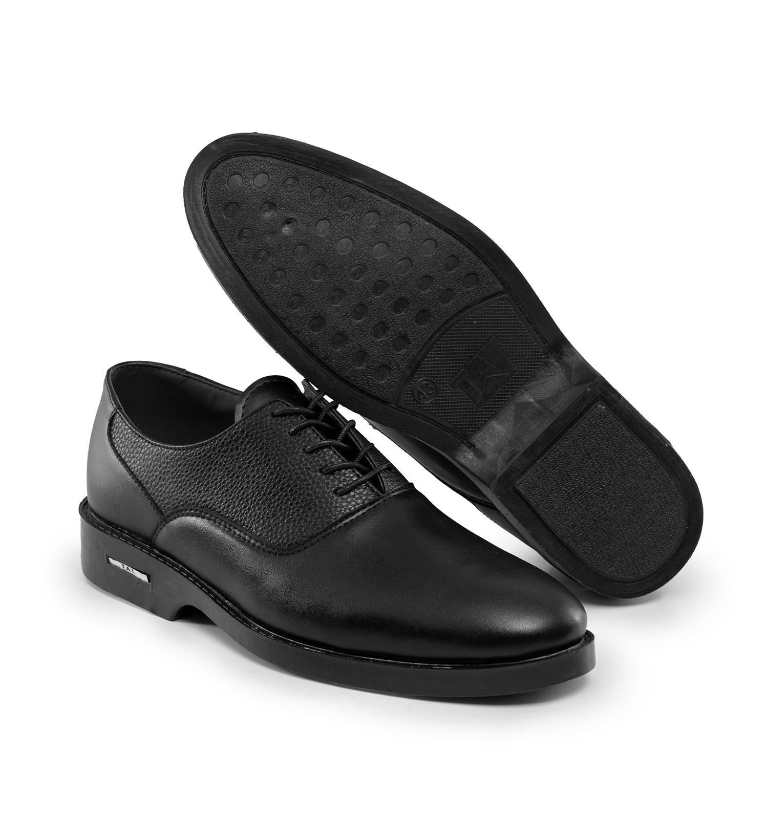 کفش رسمی مردانه چرم مصنوعی بنددار مشکی مدل 48270