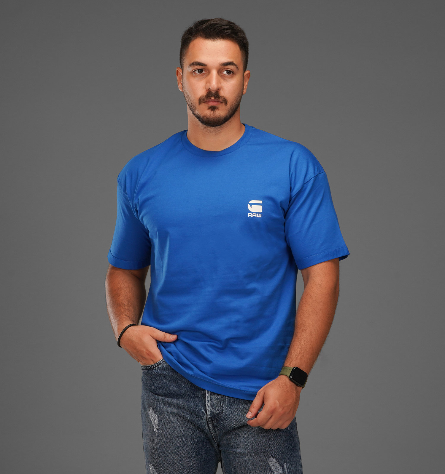 تیشرت یقه گرد مردانه نخ پنبه طرحدار مدل 48193