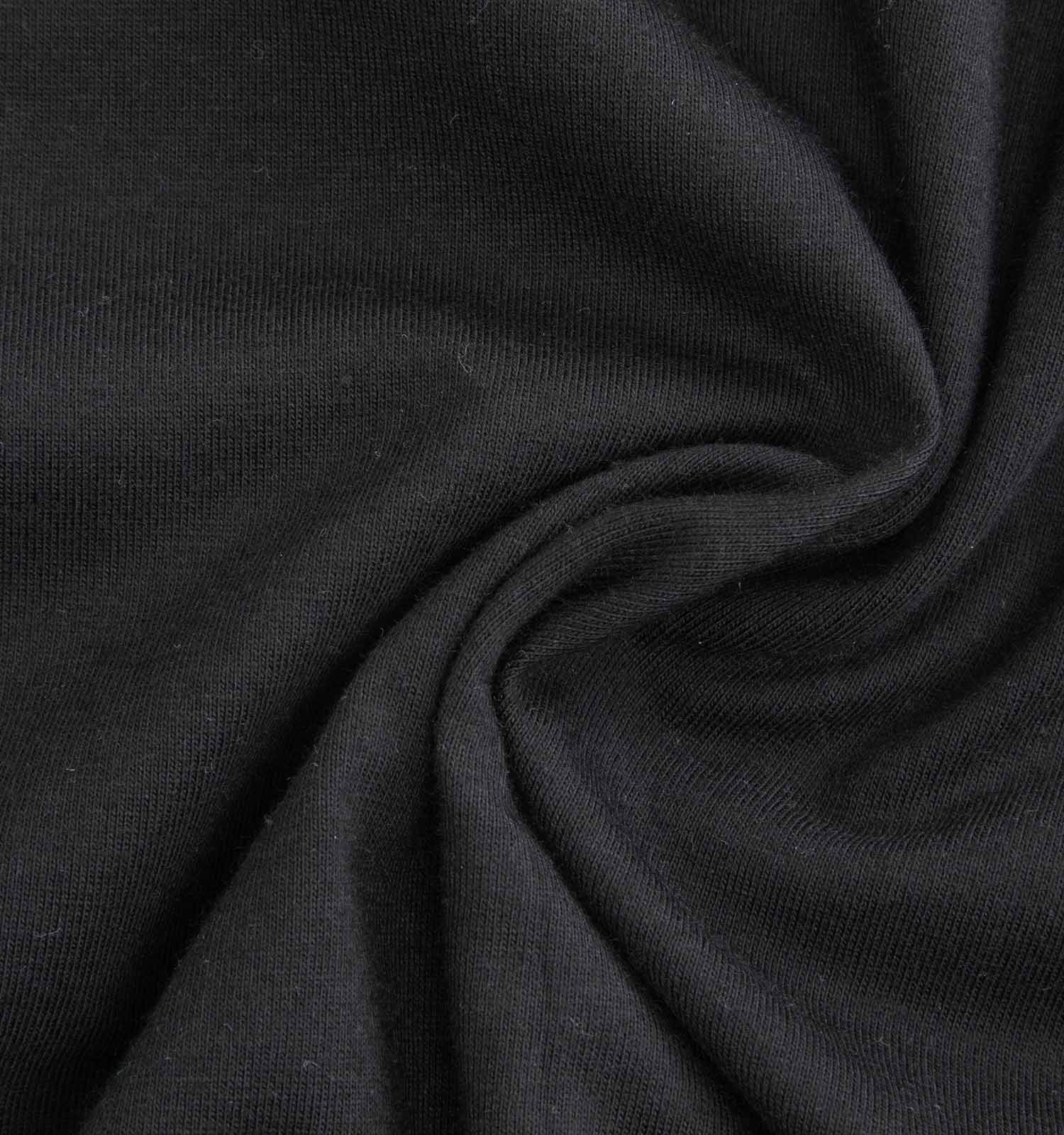 تیشرت یقه گرد مردانه باکسی مشکی نخ پنبه طرحدار مدل 48151