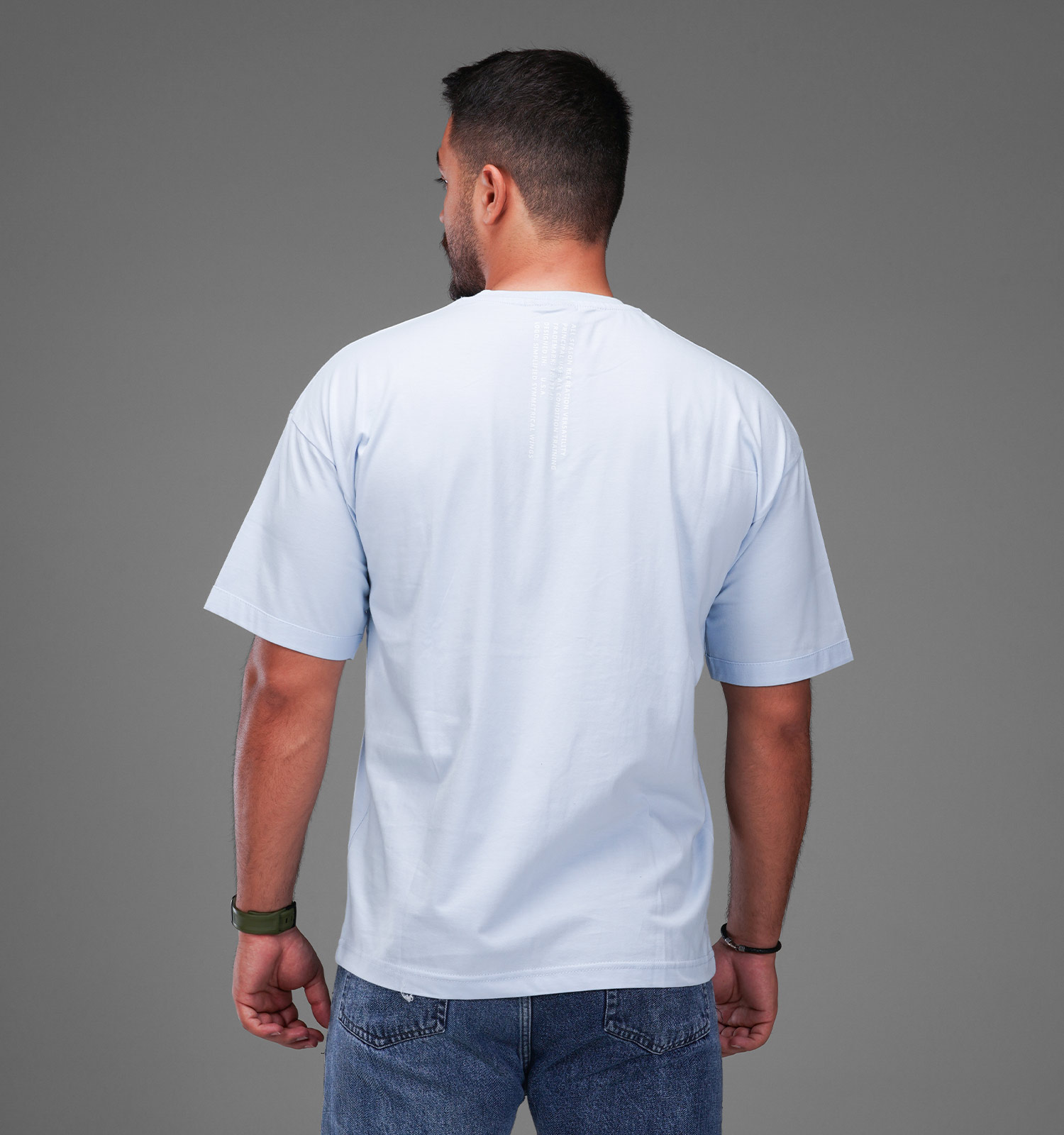 تیشرت یقه گرد مردانه نخ پنبه طرحدار مدل 48179