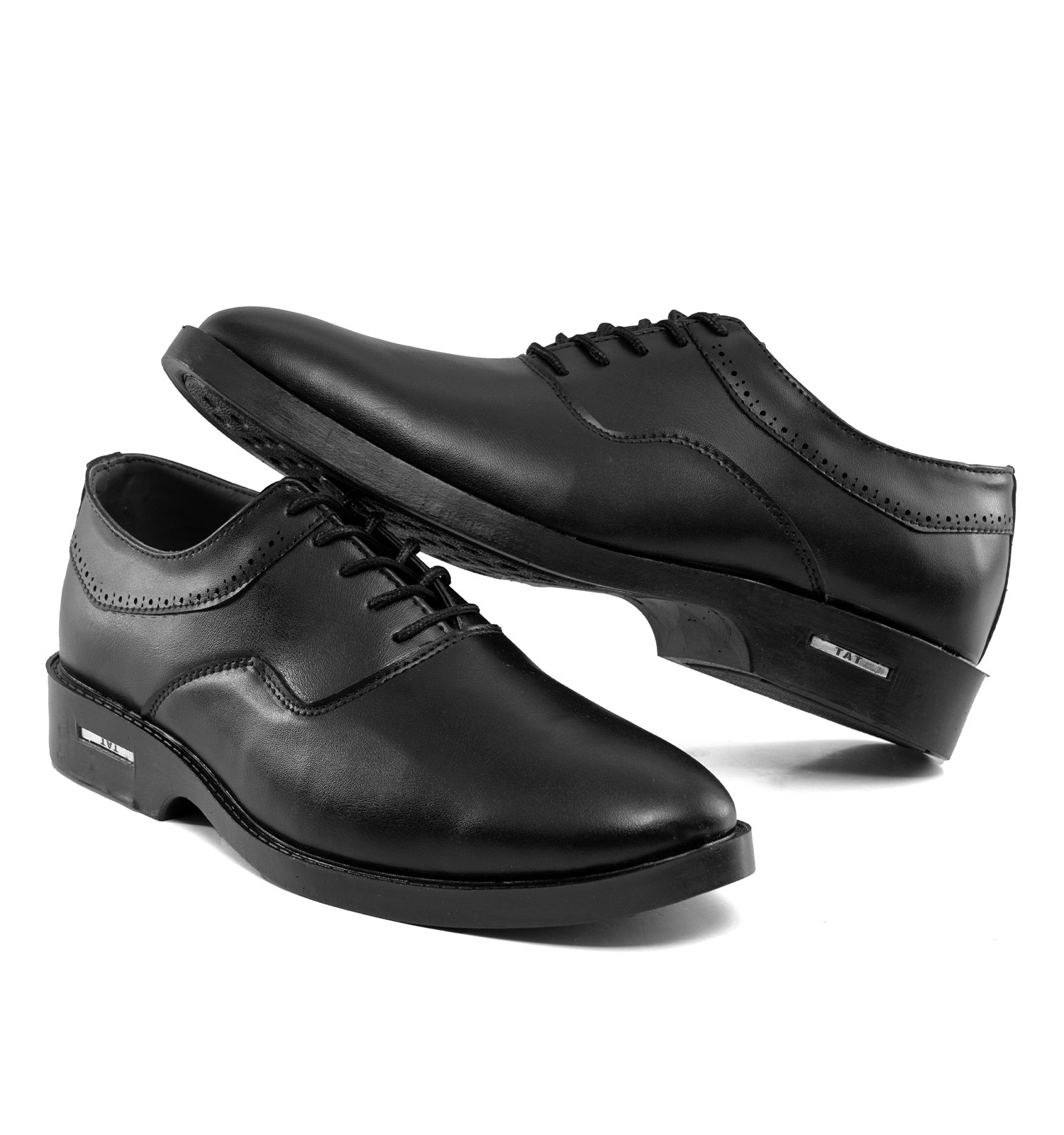 کفش رسمی مردانه چرم مصنوعی بنددار مشکی مدل 48271