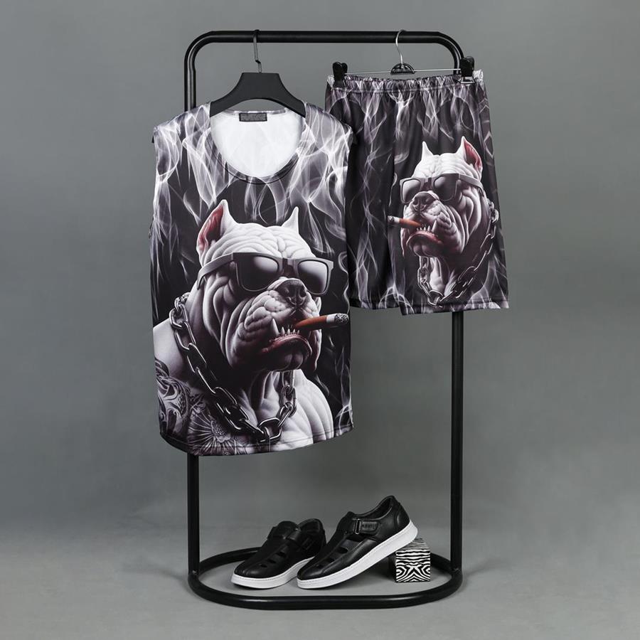 ست رکابی شلوارک Dog مدل 3645