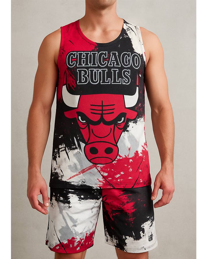 ست تاپ شلوارک مردانه مدل CHicago Bulls کد 6366