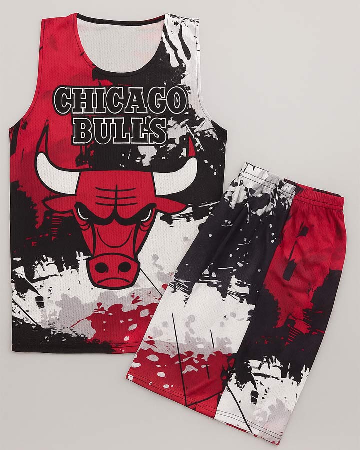 ست تاپ شلوارک مردانه مدل CHicago Bulls کد 6366