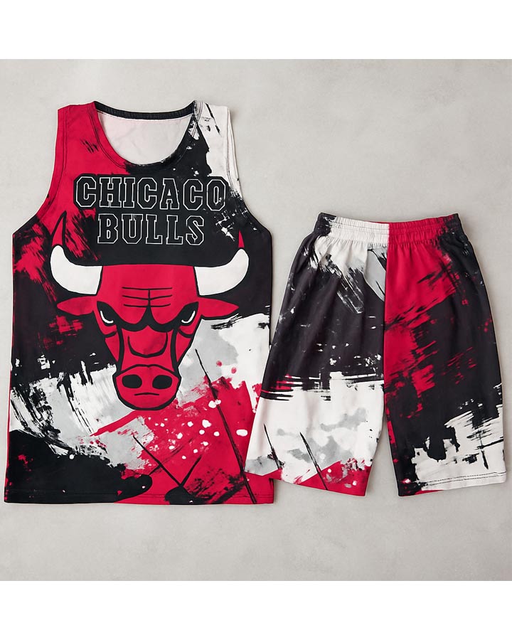 ست تاپ شلوارک مردانه مدل CHicago Bulls کد 6366