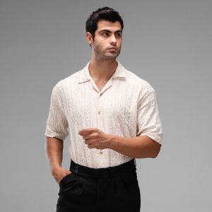 پیراهن اسپرت مراکشی مردانه آستین کوتاه طرحدار مدل 48325