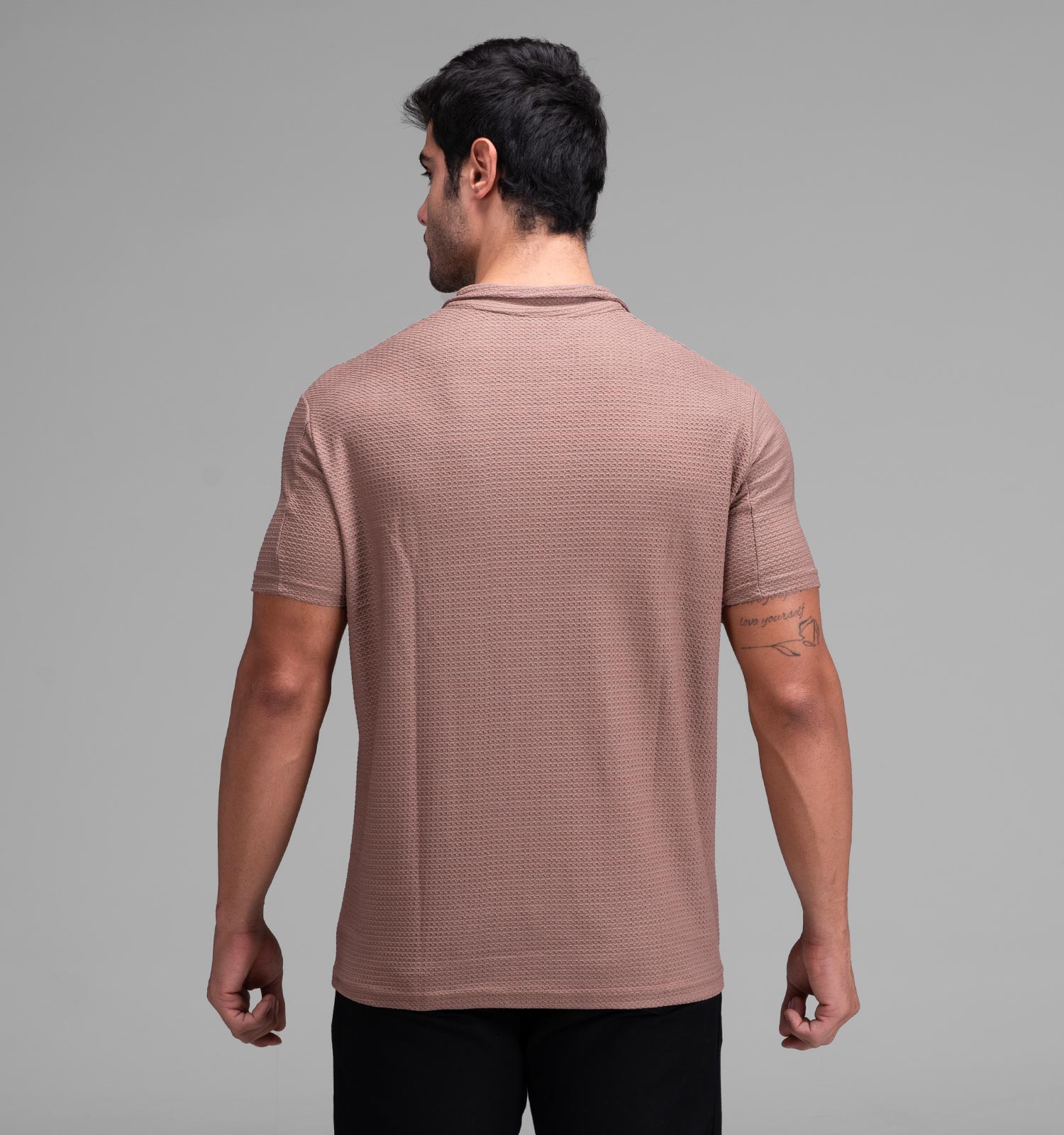 تیشرت یقه دار مردانه مراکشی ساده مدل 48352