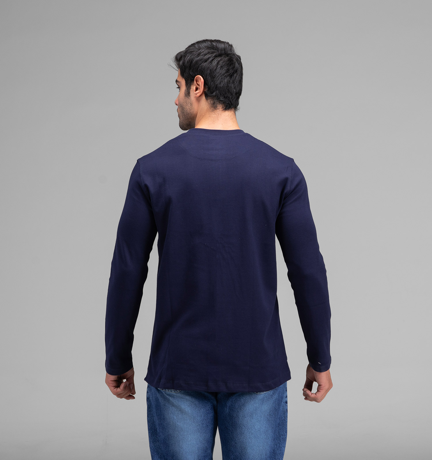 بلوز یقه گرد مردانه سرمه ای نخ پنبه ساده Levis مدل 48375