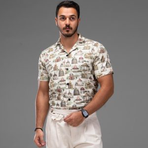 پیراهن اسپرت لنین مردانه طرحدار مدل 47993