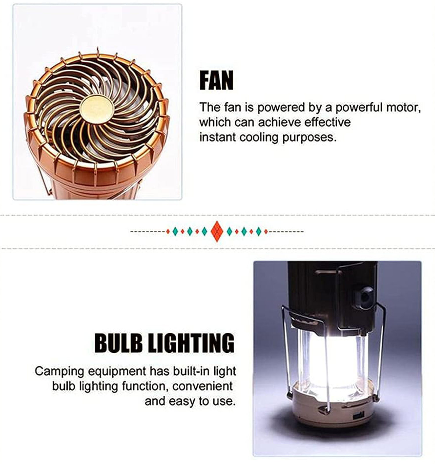 چراغ فانوسی پنکه دار مدل 48298