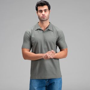 تیشرت یقه دار مردانه مراکشی ساده مدل 48354