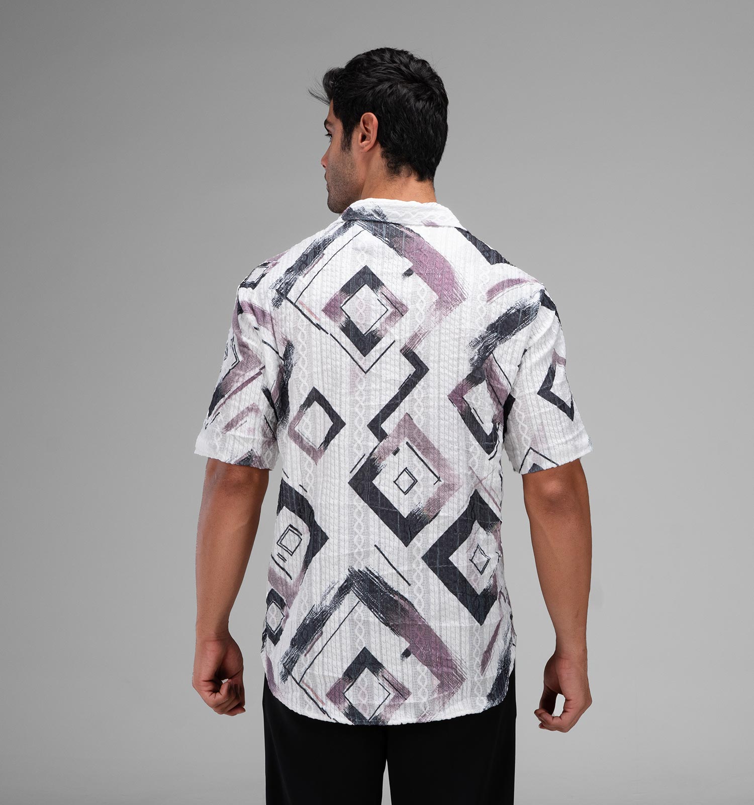 پیراهن اسپرت نخ پنبه مردانه آستین کوتاه طرحدار مدل 48322