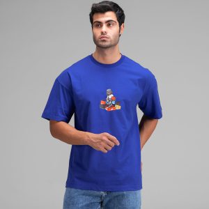 تیشرت یقه گرد مردانه نخ پنبه طرحدار مدل 48342