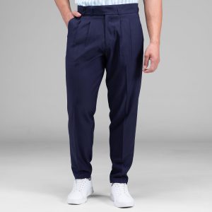 شلوار مام فیت مردانه سرمه ای کمر ایتالیایی مدل 48398