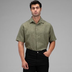 پیراهن لینن مردانه آستین کوتاه ساده مدل 48316