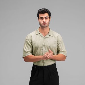 پیراهن اسپرت مراکشی مردانه آستین کوتاه طرحدار مدل 48368