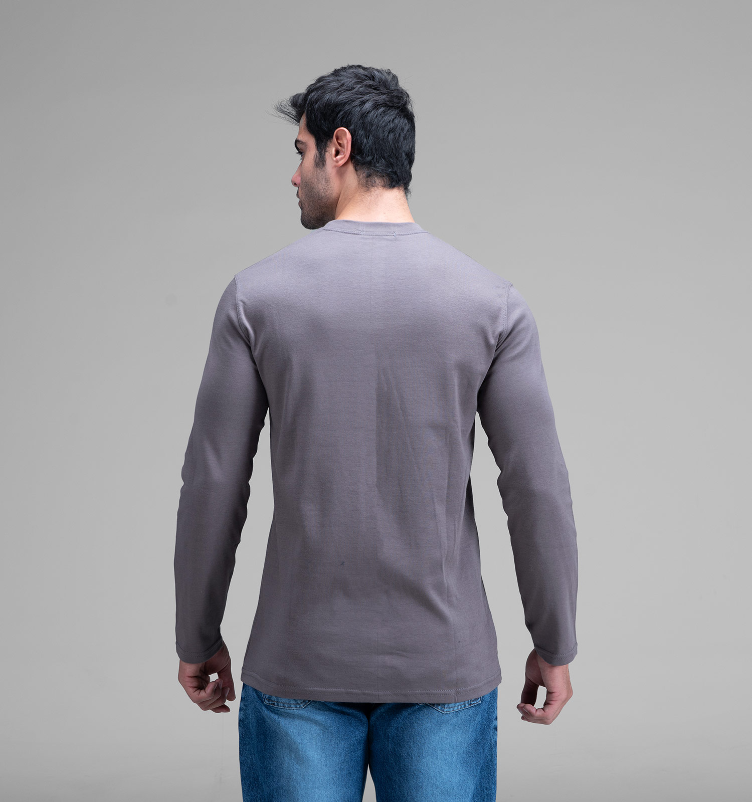 بلوز یقه گرد مردانه نخ پنبه ساده مدل 48373