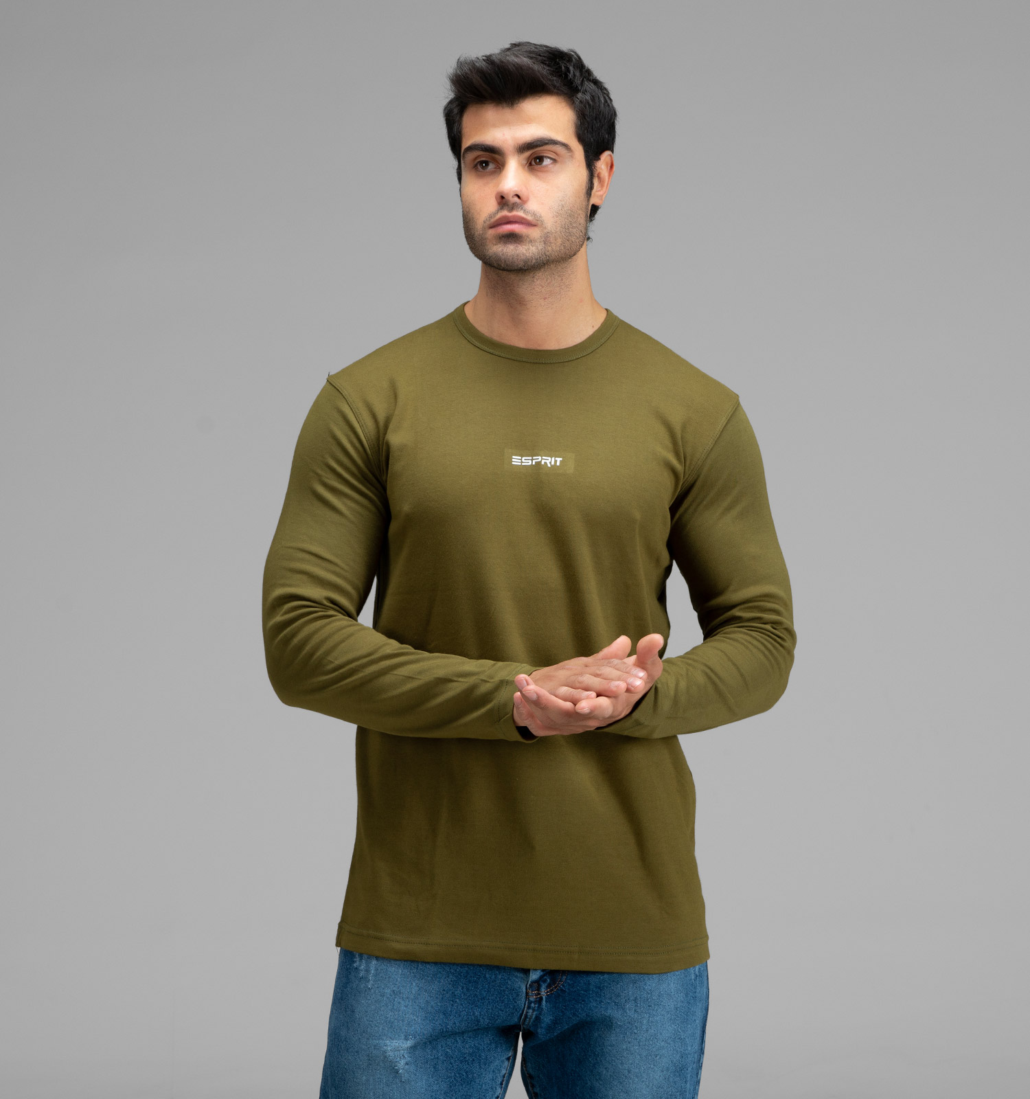 بلوز یقه گرد مردانه نخ پنبه ساده مدل 48360