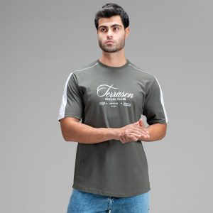 تیشرت یقه گرد مردانه نخ پنبه طرحدار مدل 48442