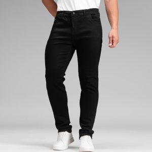 شلوار اسپرت جین مام فیت مردانه مشکی مدل 48450