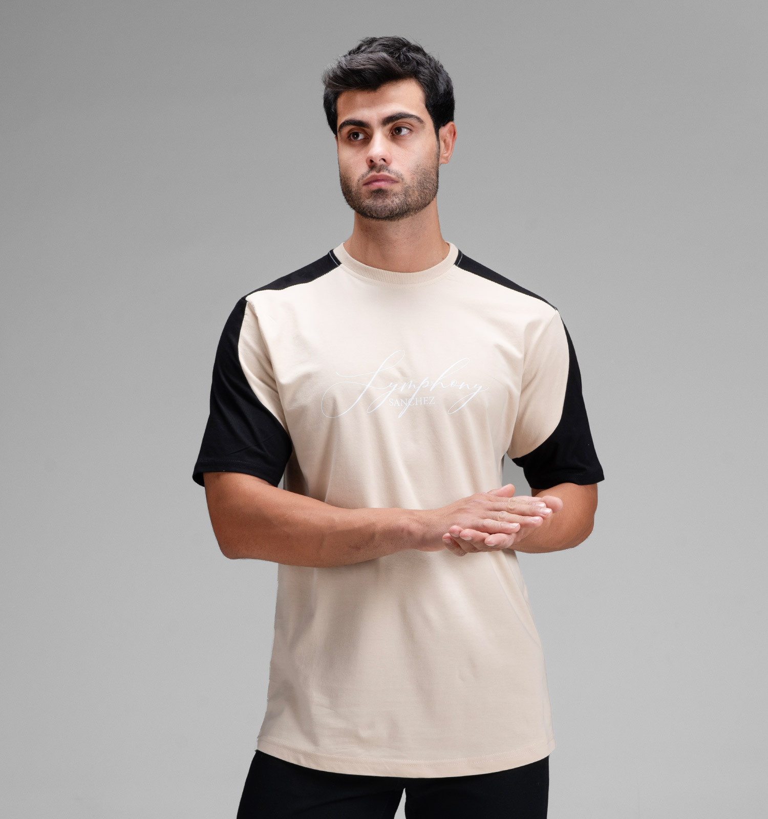 تیشرت یقه گرد مردانه نخ پنبه طرحدار مدل 48431