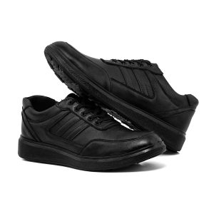 کفش روزمره مردانه چرم مصنوعی مشکی مدل 48333