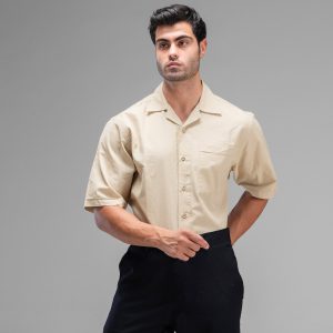 پیراهن اسپرت لینن مردانه آستین کوتاه ساده مدل 48481