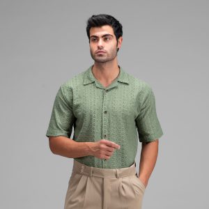 پیراهن اسپرت مراکشی مردانه آستین کوتاه طرحدار مدل 48331