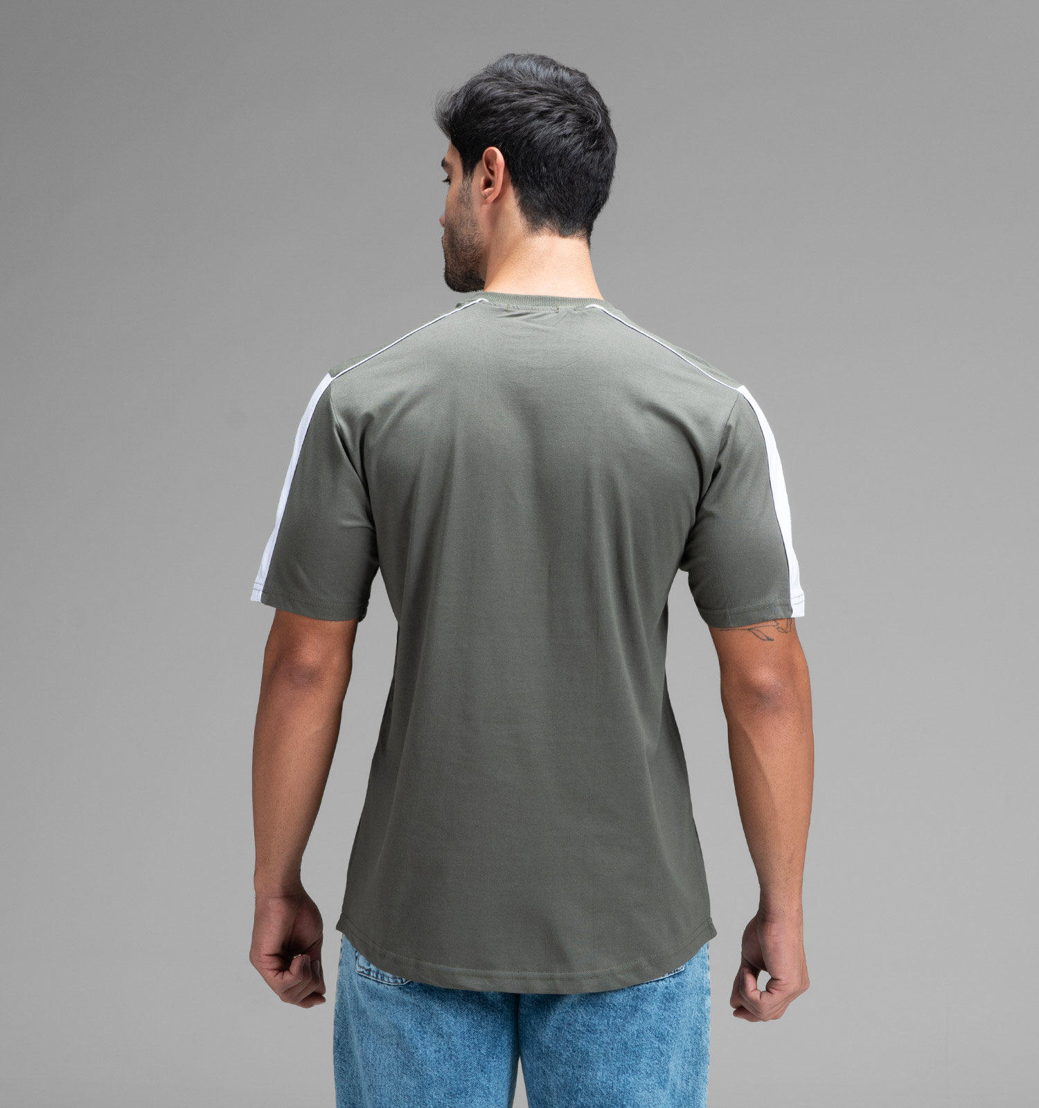 تیشرت یقه گرد مردانه نخ پنبه طرحدار مدل 48442