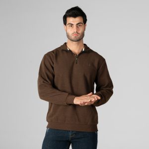 بلوز دورس نیم زیپ مردانه یقه دار ساده مدل 48565