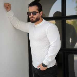 بافت مردانه مدل carlo سفید کد 6419