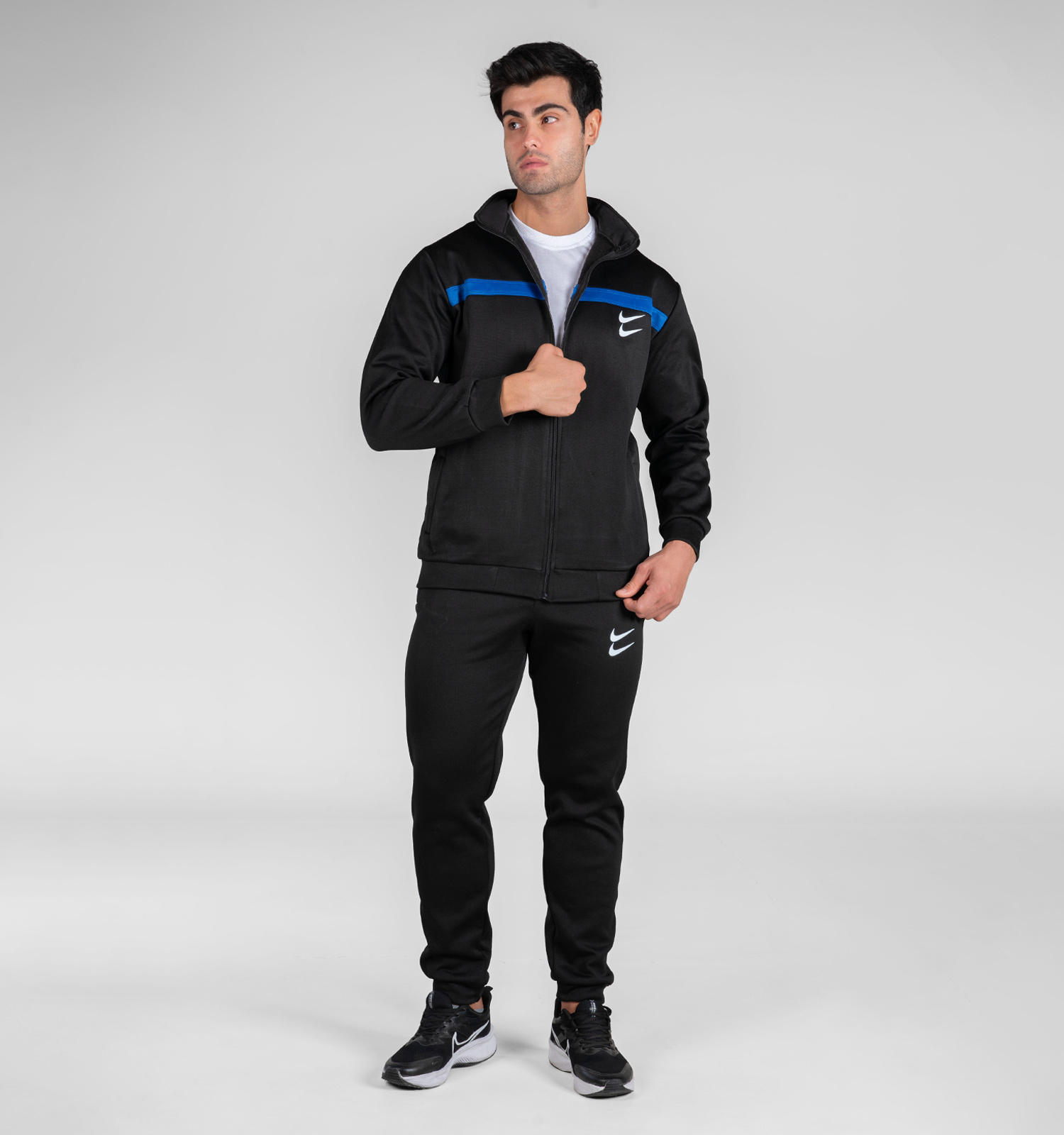 ست مردانه سویشرت شلوار مشکی Nike مدل 48642